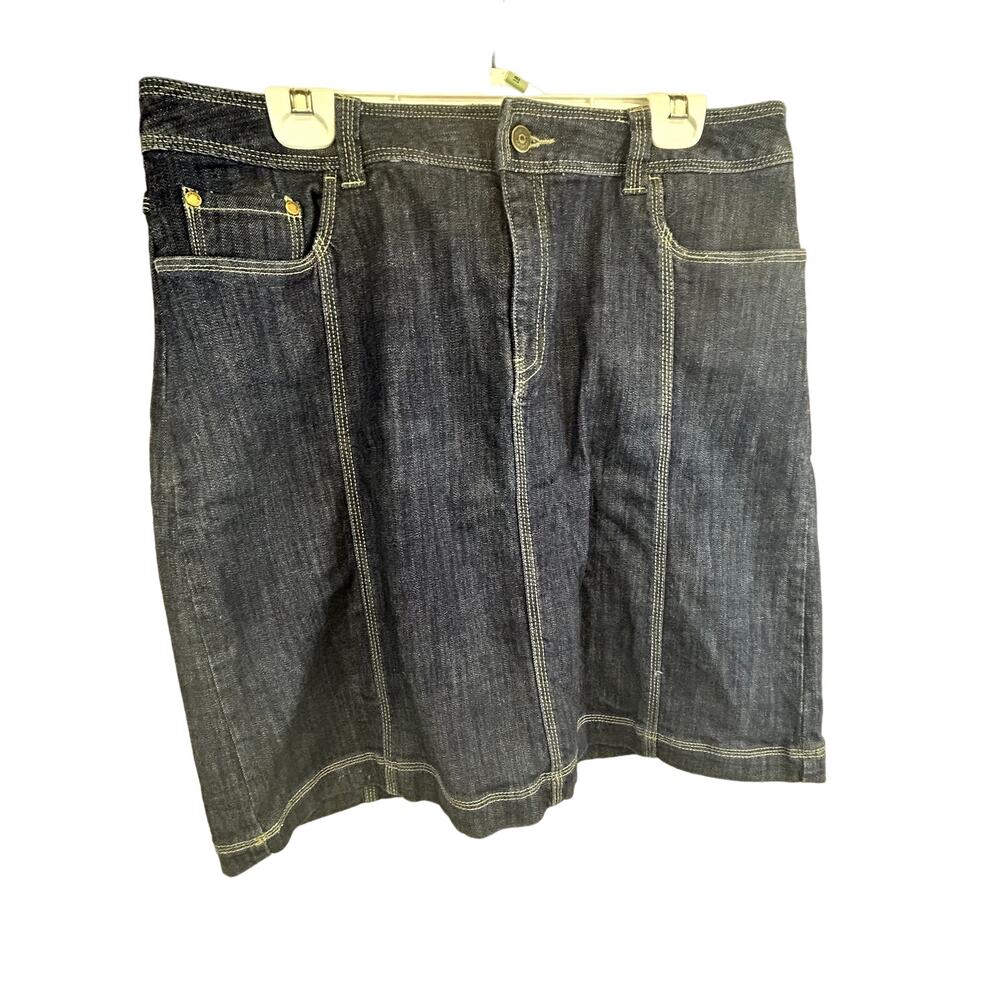 SKU 2062 Relativity Size 16 Denim Jean Skirt Blue Straight Vintage